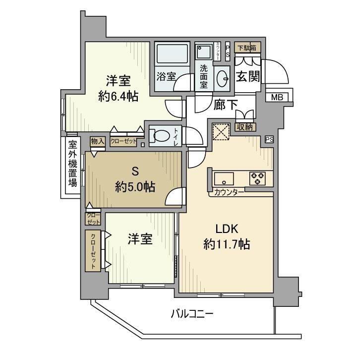 パレステージ板橋(2SLDK/4階)の間取り写真