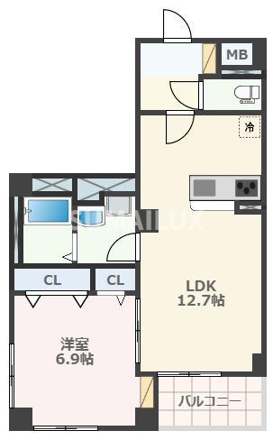 アルバスファースト(1LDK/1階)の間取り写真