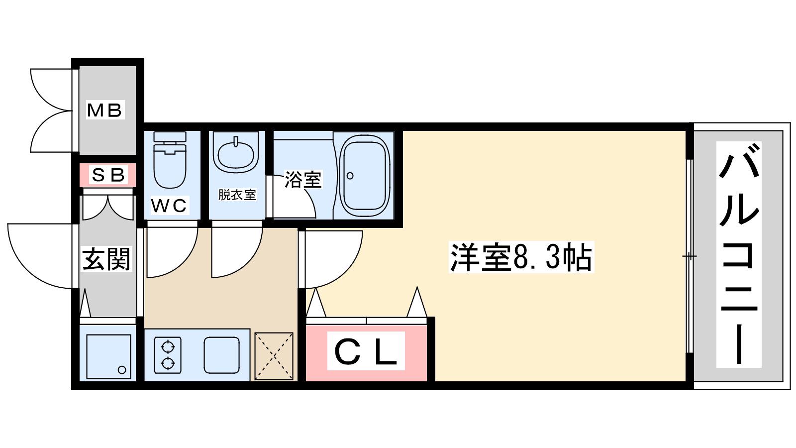 スプランディッド新大阪3(1K/14階)の間取り写真