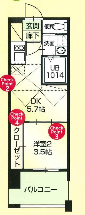 NO60 V TOWER 天神(2K/3階)の間取り写真