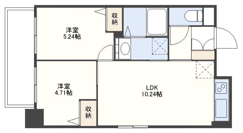 サムティ諏訪神社前(2LDK/5階)の間取り写真