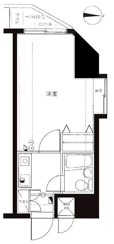 ライオンズマンション大山第6(1K/3階)の間取り写真