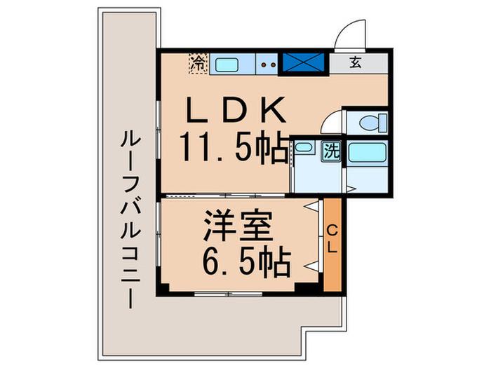 スカイフジ(1LDK/5階)の間取り写真