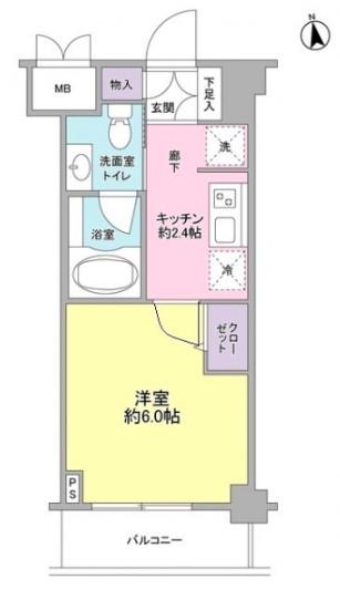 マークフォレスト(1K/3階)の間取り写真