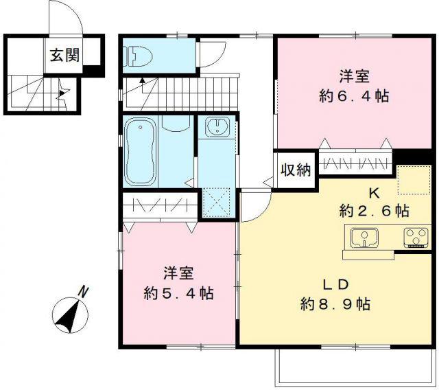 LUCE誠洋館(2LDK/2階)の間取り写真