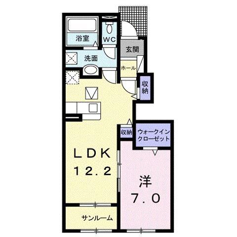 SUN16笠岡I(1LDK/1階)の間取り写真