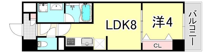フラクタス尾浜(1LDK/5階)の間取り写真