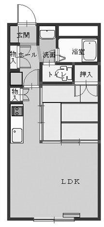 高砂ハイツ高崎東口(1LDK/2階)の間取り写真