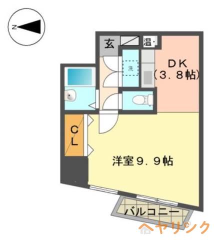 カッコルディ(1DK/1階)の間取り写真