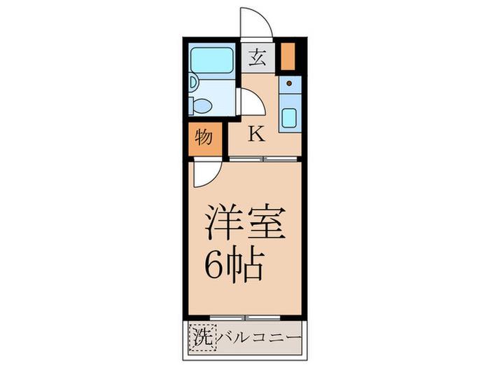 ヒバリアーバンヒルズ(1K/1階)の間取り写真