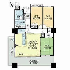 ライオンズタワー半田(3LDK/12階)の間取り写真