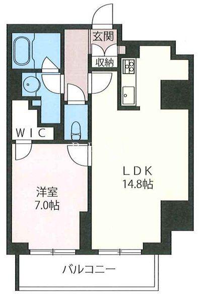 プライムメゾン市谷山伏町(1LDK/3階)の間取り写真