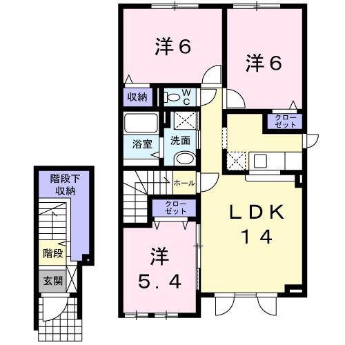 パラッツオ・エテルノD(3LDK/2階)の間取り写真