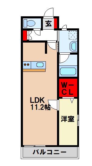 PREVOYANCE朱雀(1LDK/1階)の間取り写真