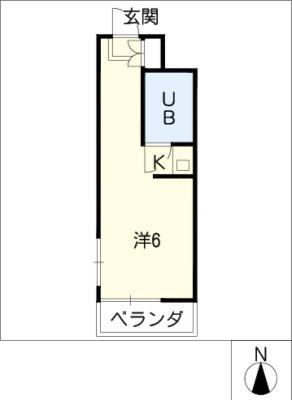 ヒルハウス(1K/3階)の間取り写真