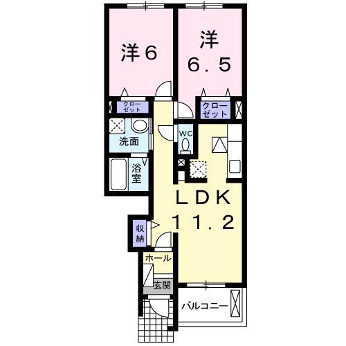 ブリッサ I(2LDK/1階)の間取り写真