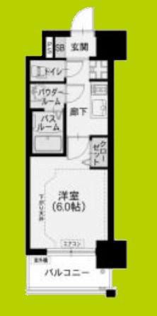 スプランディッド新大阪ウエスト(1K/2階)の間取り写真
