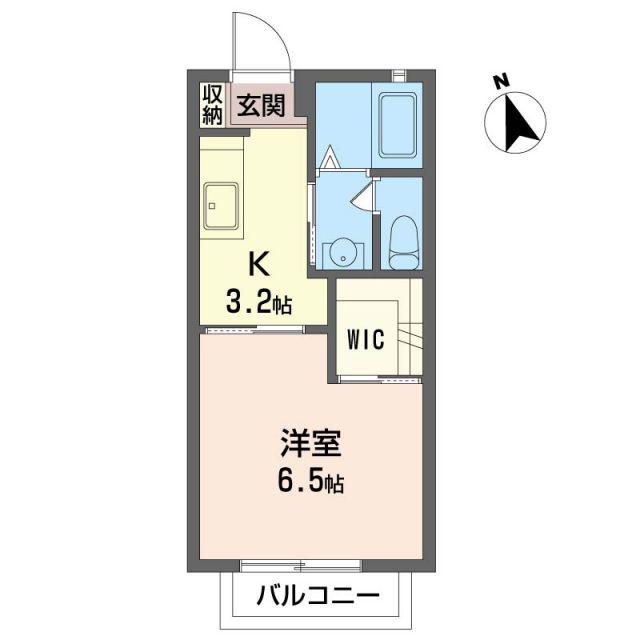 エミネンスI(1K/1階)の間取り写真