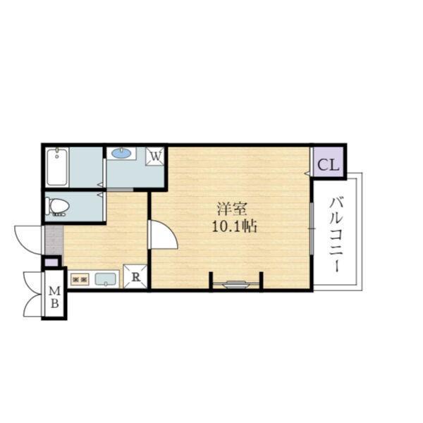 九間町ジーイートワ(1K/2階)の間取り写真