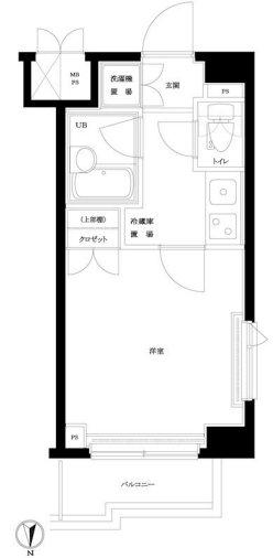 ルーブル南品川(1K/4階)の間取り写真