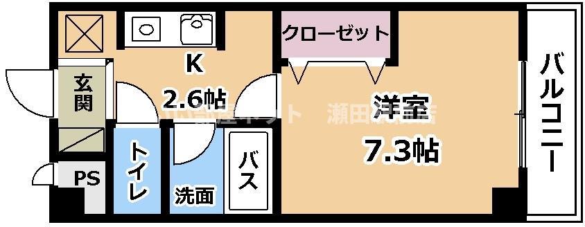 ひまわり壱番館(1K/4階)の間取り写真