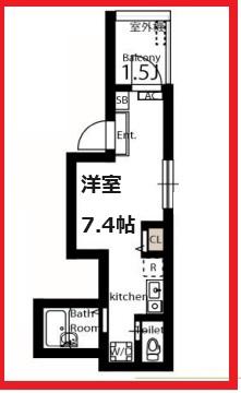 メルディア町屋(ワンルーム/1階)の間取り写真