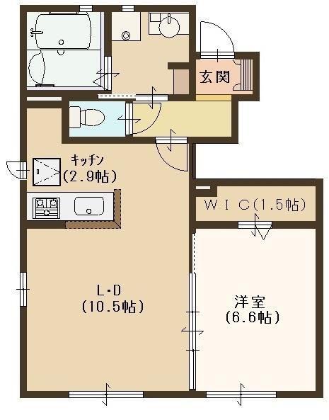 ORANGE STEP武庫之荘(1LDK/1階)の間取り写真