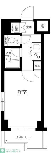ルーブル西馬込弐番館(1K/4階)の間取り写真
