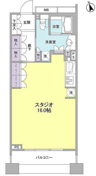 パークフラッツ銀座イースト(ワンルーム/9階)の間取り写真