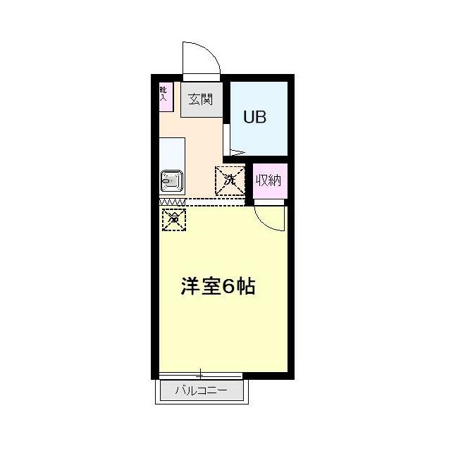 クレスト吉原(ワンルーム/2階)の間取り写真