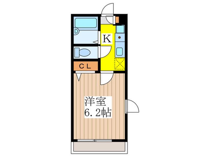 フジハウスⅢ(1K/1階)の間取り写真