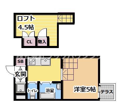 ヴィラリエゾン(1K/5階)の間取り写真