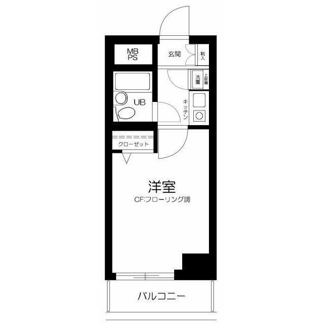 ライオンズマンション都立大学第2(1K/2階)の間取り写真