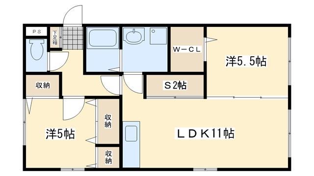 ストリエデルオルソ(2LDK/1階)の間取り写真