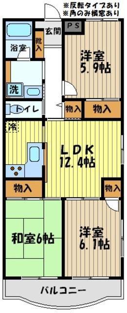ヴェルヌーブ(3LDK/3階)の間取り写真