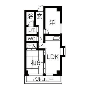 SHマンション名東(2LDK/7階)の間取り写真