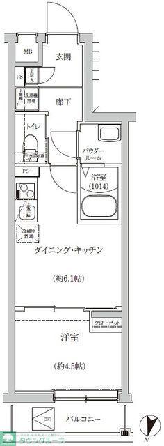 REGOLITH IKEGAMI(1DK/3階)の間取り写真