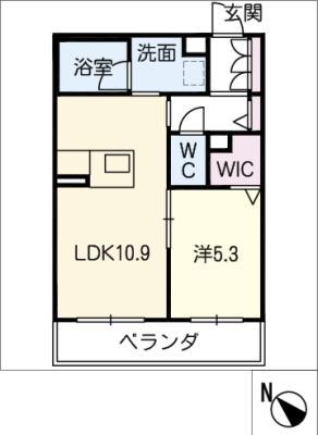 スパルヴィエロ(1LDK/2階)の間取り写真
