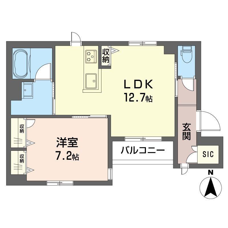 フェリーチェ 世田谷(1LDK/3階)の間取り写真