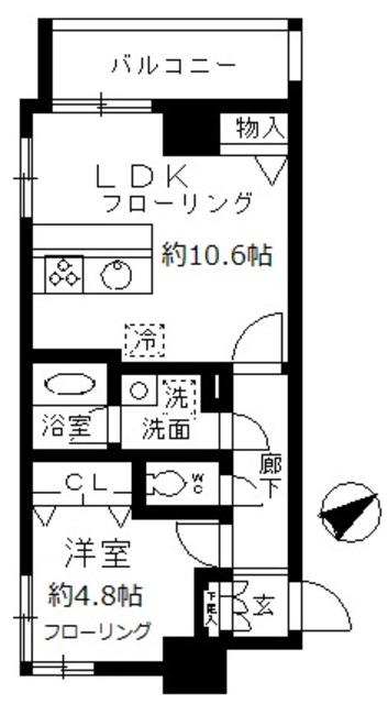 ベル ドミール 目黒(1LDK/2階)の間取り写真