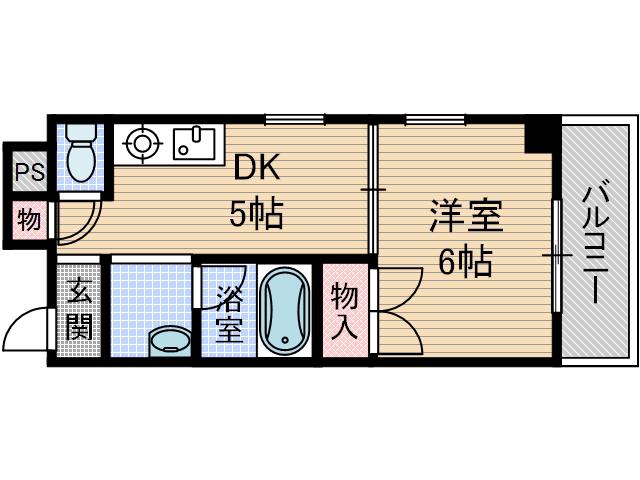 メゾンダイコー舟木(1DK/4階)の間取り写真