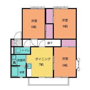 サンビレッジ南蔵王(3DK/2階)の間取り写真