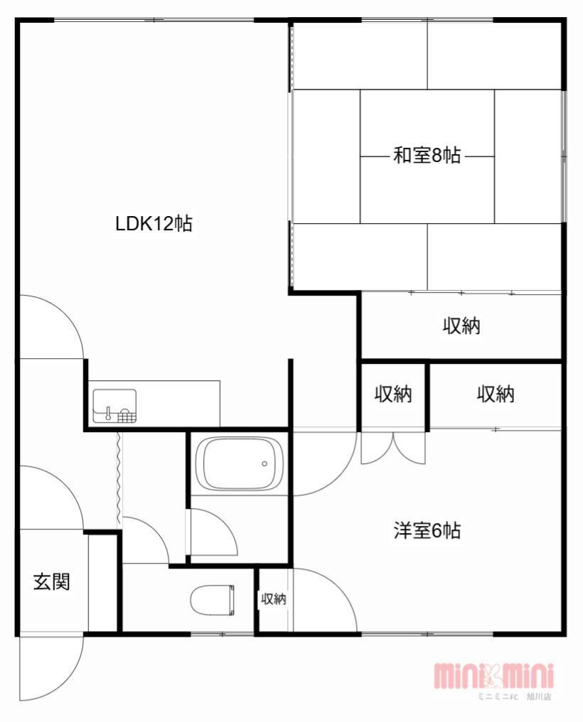 コーポ小林(2LDK/3階)の間取り写真
