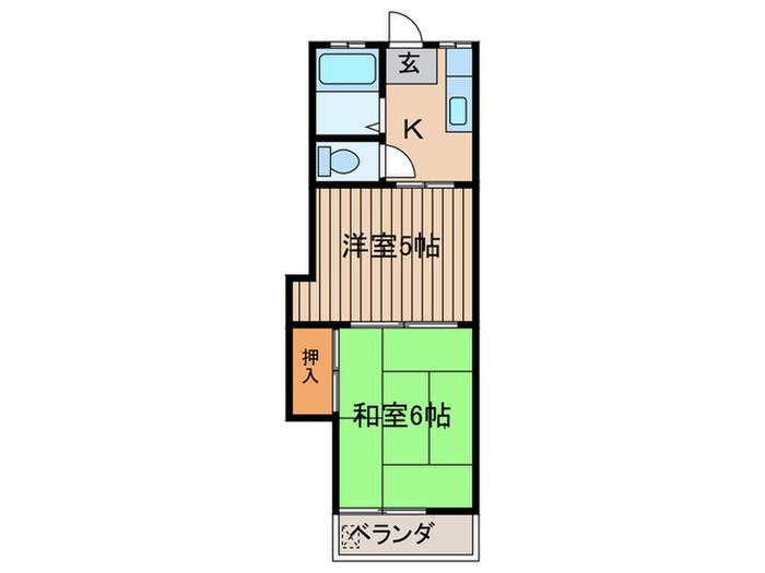 日野田口ハイツ(2K/2階)の間取り写真