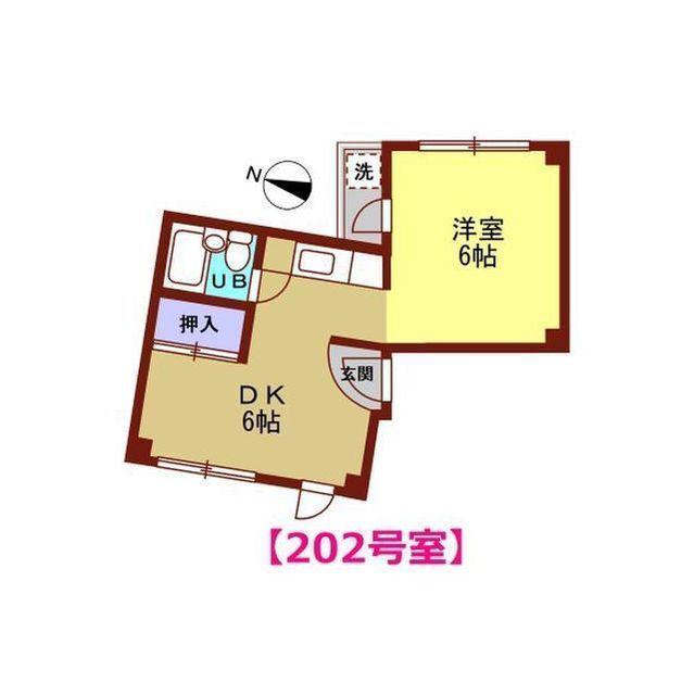 FEEL(1DK/2階)の間取り写真