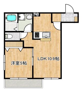 I-HOUSE(1LDK/2階)の間取り写真