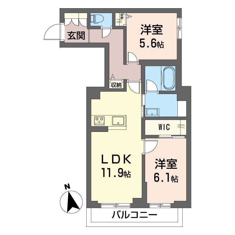 KOB10(2LDK/2階)の間取り写真