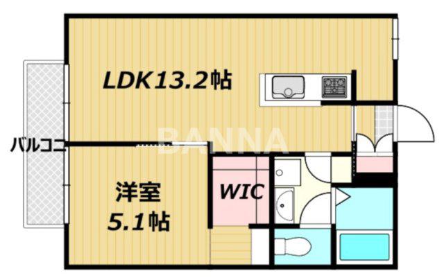 ハイツ ヒラオカ(1LDK/2階)の間取り写真