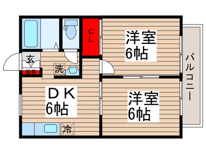 ハイツKINTARO(2DK/2階)の間取り写真