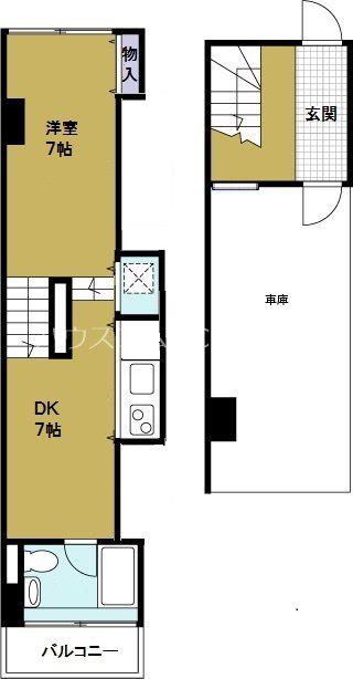U RESIDENCE 弁天町 (1DK/1階)の間取り写真